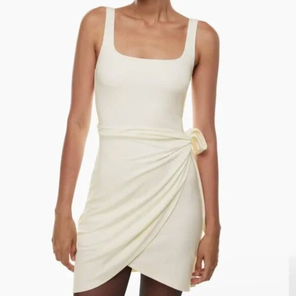 Aritzia Wilfred Saturn Mini Wrap Jersey Dress Size M - Picture 2 of 7